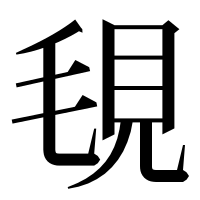 漢字の覒